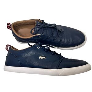 Lacoste Bayliss Leather Sneakers Men’s 11 Navy Blue Casual Shoes